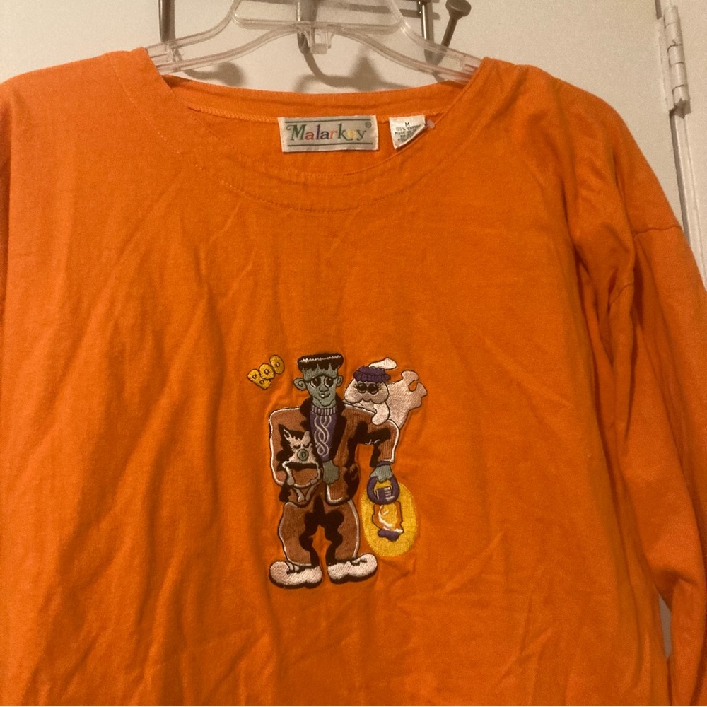 Vintage Embroidered Halloween Frankenstein Shirt